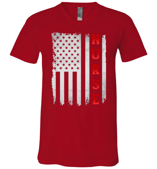 Nurse American Flag V-Neck