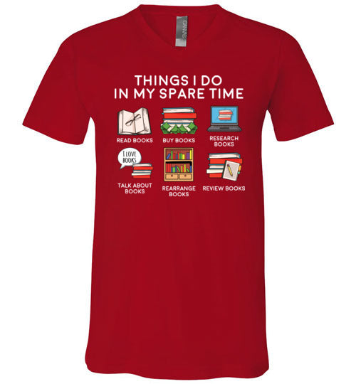 Books Things I Do Spare Time V-Neck