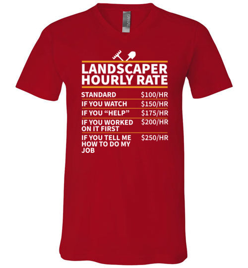 Landscaper Hourly Rate V-Neck