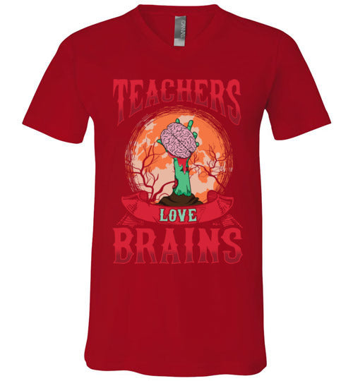 Teachers Love Brains V-Neck