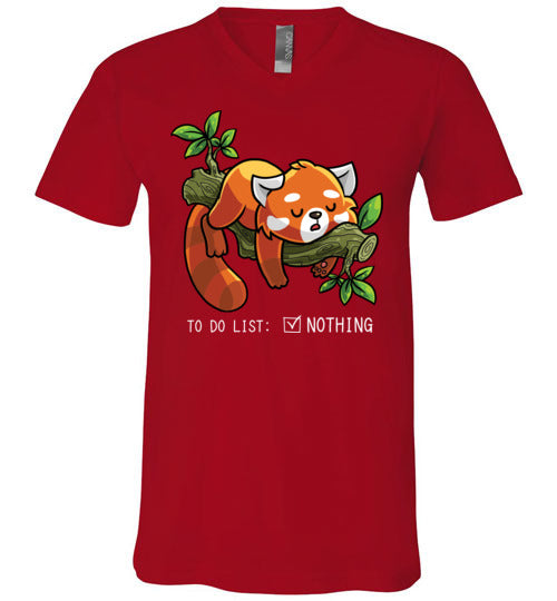 Red Panda To Do List Nothing V-Neck