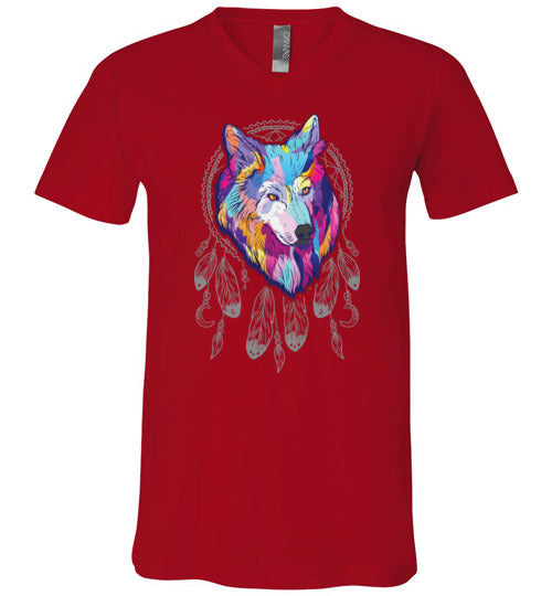 Wolf Dreamcatcher Splash Art V-Neck