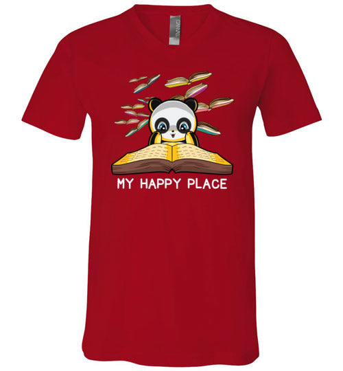 Panda Books Reading My Happy Place V-Neck