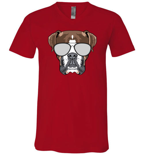 Boxer Dog Sunglasses V-Neck