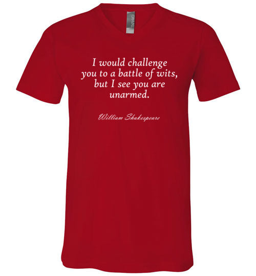 Shakespeare Battle of Wits Quote V-Neck