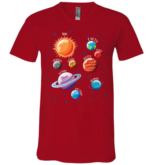 Solar System Planets V-Neck