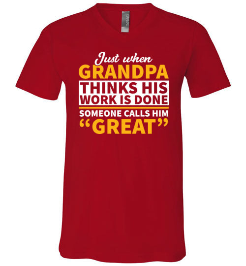 Grandpa Thinks Work Is Done V-Neck