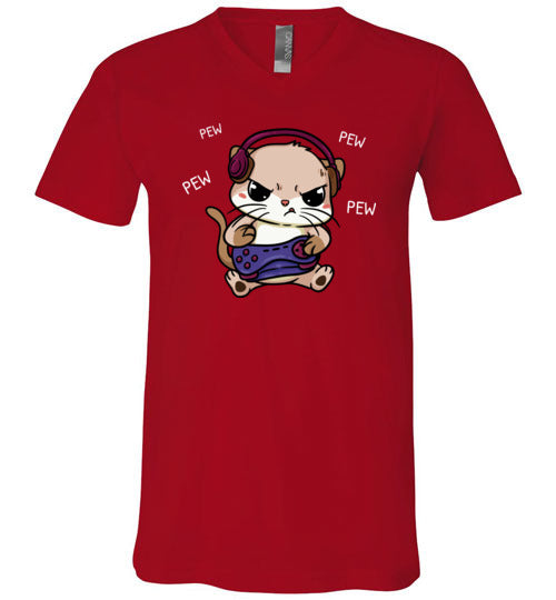 Gaming Kitty Cat V-Neck