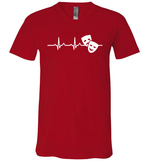 Theater Heartbeat Acting Masks V-Neck