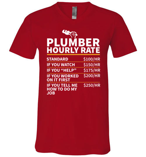 Plumber Hourly Rate V-Neck