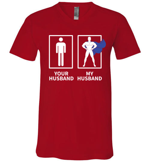 Your Husband My Husband Superhero V-Neck