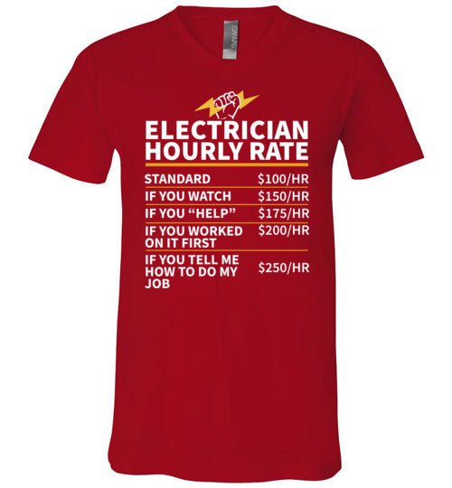 Electrician Hourly Rate V-Neck
