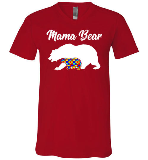 Autism Mama Bear V-Neck
