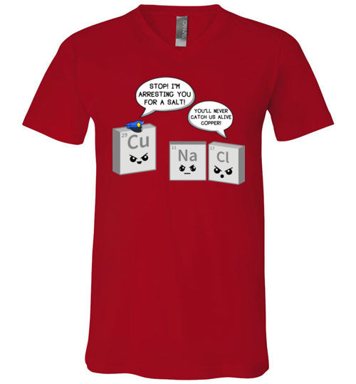 Periodic Table Salt And Copper V-Neck