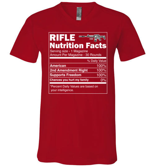 Gun Rifle Nutrition Facts V-Neck