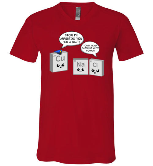 Periodic Table A Salt Copper V-Neck