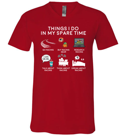 Racing Car Spare Time V-Neck