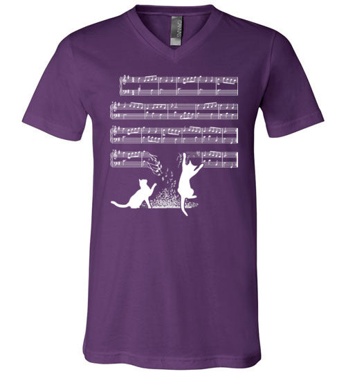 Cat Music Sheets V-Neck