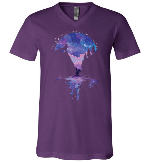 Howling Moon Galaxy V-Neck