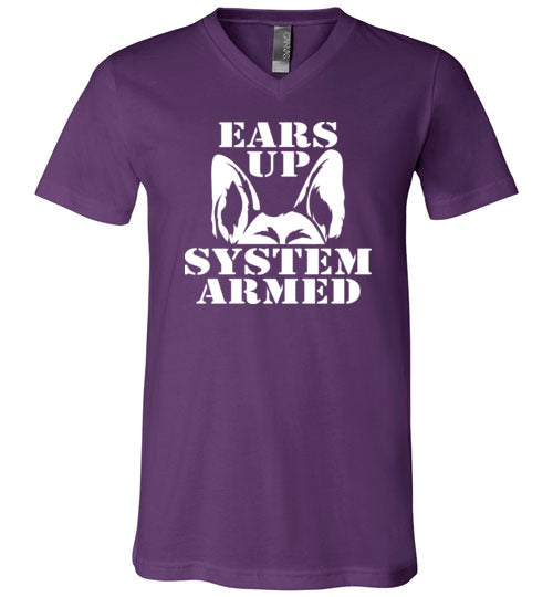 Ears Up System Armed German Shepherd V-Neck