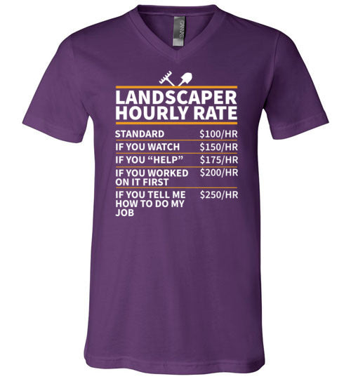 Landscaper Hourly Rate V-Neck