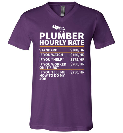 Plumber Hourly Rate V-Neck