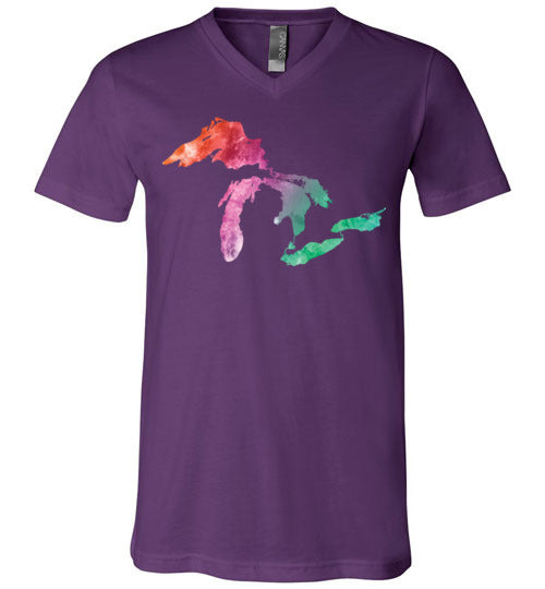 Great Lakes Watercolor V-Neck