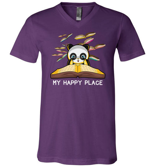 Panda Books Reading My Happy Place V-Neck