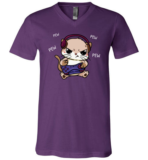 Gaming Kitty Cat V-Neck