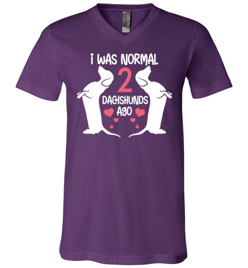 I Was Normal 2 Dachshunds Ago V-Neck