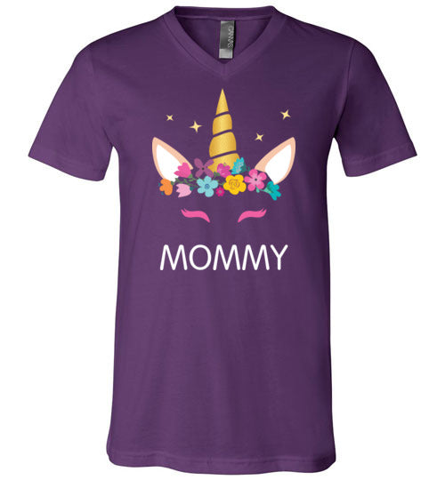 Mommy Unicorn Face V-Neck