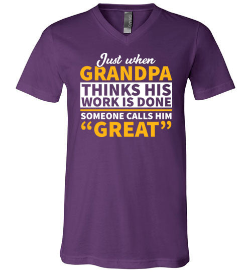 Grandpa Thinks Work Is Done V-Neck