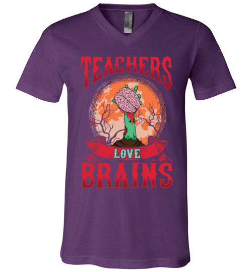 Teachers Love Brains V-Neck