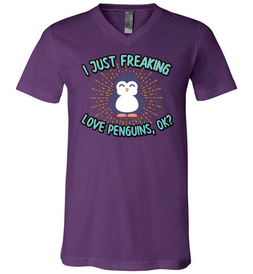Freaking Love Penguins V-Neck