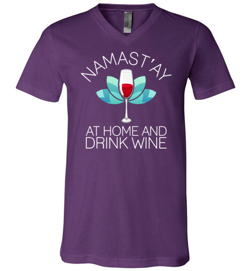 Namastay Wine V-Neck