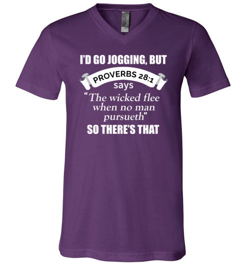 Christian Jogging But Proverbs V-Neck