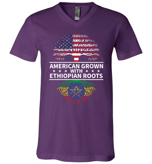American Grown With Ethiopian Roots V-Neck