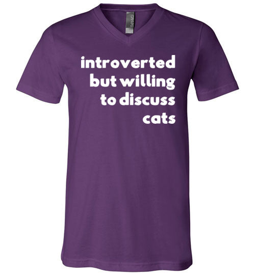 Introverted But Willing To Discuss Cats V-Neck
