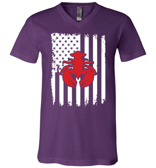 Crawfish American Flag V-Neck