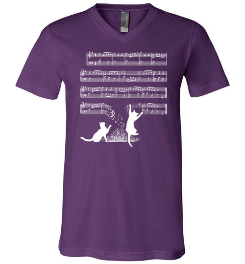 Cat Music Sheets V-Neck