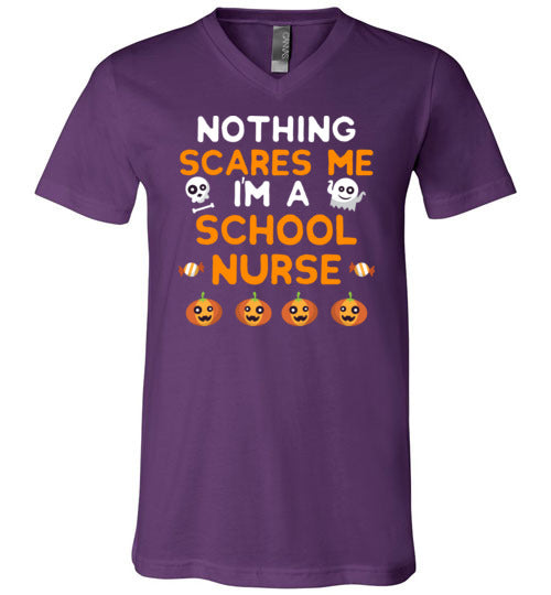 Nothing Scares Me School Nurse V-Neck