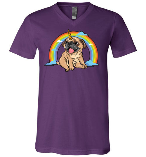 Pug Unicorn V-Neck