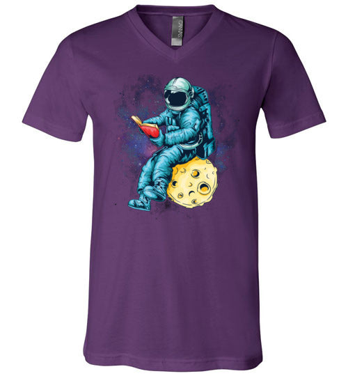 Astronaut Reading Space V-Neck