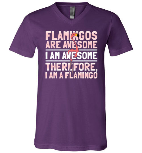 Flamingos Are Awesome V-Neck