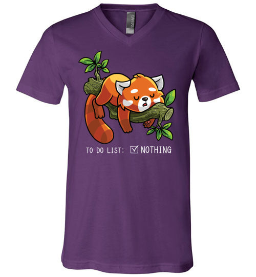 Red Panda To Do List Nothing V-Neck