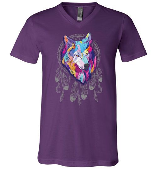 Wolf Dreamcatcher Splash Art V-Neck
