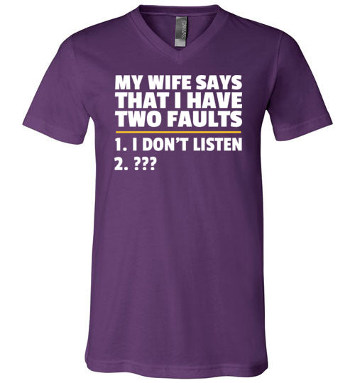 Wife Two Faults Listen V-Neck