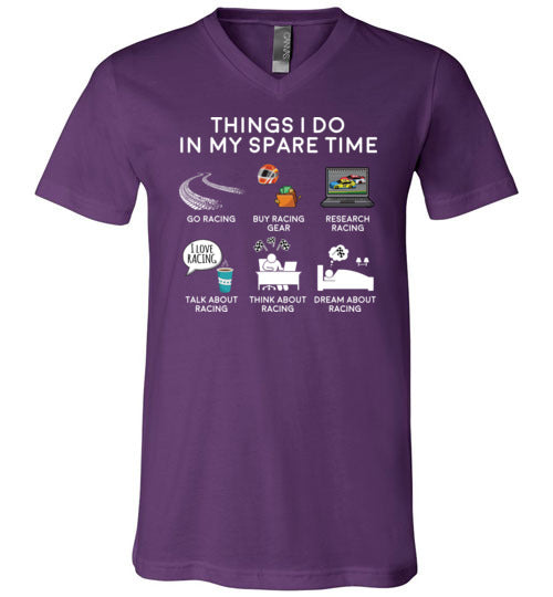 Racing Car Spare Time V-Neck
