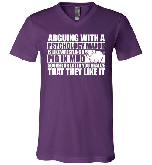 Psychology Major Pig In Mud V-Neck