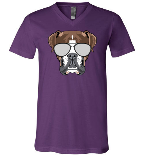Boxer Dog Sunglasses V-Neck